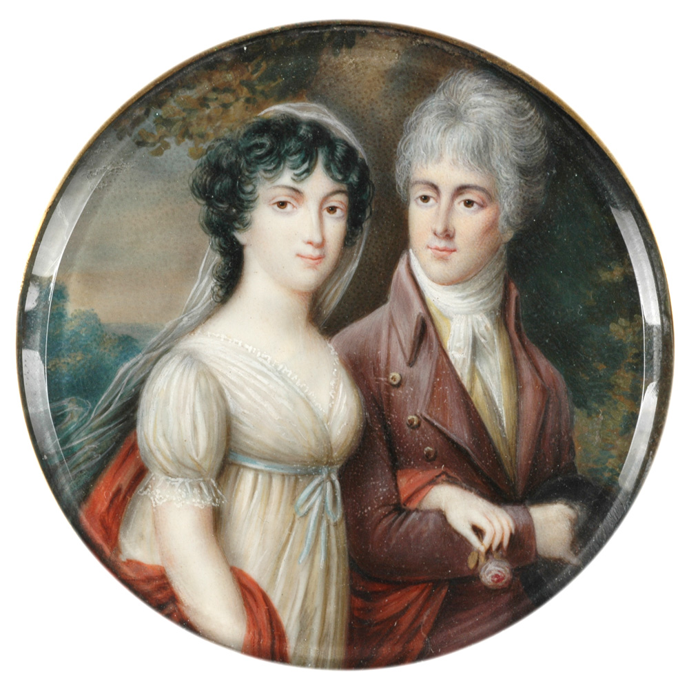 Portrait of Count Nicolaus Esterhazy and his bride, Marquise Marie Francoise de Roisin by E. Bernhard, Chevalier de Guerard, 1799 